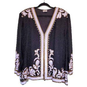 Black and white beaded blazer 3x